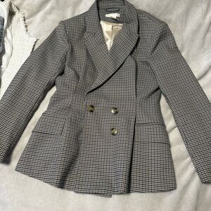 H&M Black and White Houndstooth Blazer